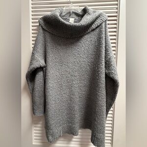 Terra & Sky Turtleneck Cowl Neck Sweater Grey Size 1X (16W-18W)